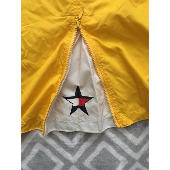 Vtg Y2K Tommy Girl Hilfiger Yellow Jacket Windbreaker Star Bell Sleeves L - Picture 10 of 11